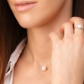 Colier perla naturala cu lantisor argint DiAmanti MS21257P-W-G
